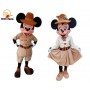 Affitto Noleggio Mascotte Costume  Topolino e Minnie Safari festa tema topolinoe minnie safari