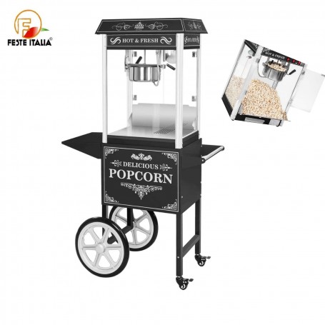 Noleggio Macchina Popcorn  Vintage Vercelli Carretto Popcorn  Vintage Vercelli Carretto Popcorn Special Black Vercelli