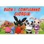 Banner Bing Striscione Bing Cm 140X100 BING PERSONALIZZATO Compleanno Nome Banner